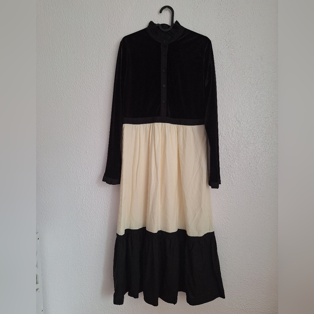 NWT HONEY SEED  Black and Cream Sleeveless Fit and Flare Cocktail Dress